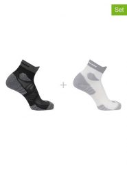 SALOMON Skarpety funkcyjne (2 pary) "Aero Ankle" w kolorze biało-czarnym rozmiar: 42-44. Białe skarpety Salomon, bez wzorów, prążkowane. Za 56.79 zł.