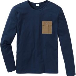 Shirt z długim rękawem i kieszonką na wys. piersi Regular Fit bonprix ciemnoniebieski. Bluzki z długim rękawem marki ASICS. Za 37.99 zł.