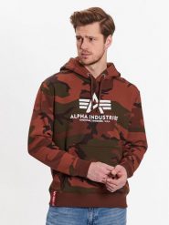 Alpha Industries Bluza Basic 178312C Brązowy Regular Fit. Brązowe bluzy Alpha Industries, m, bez wzorów, z bawełny, bez kaptura. Za 229.99 zł.