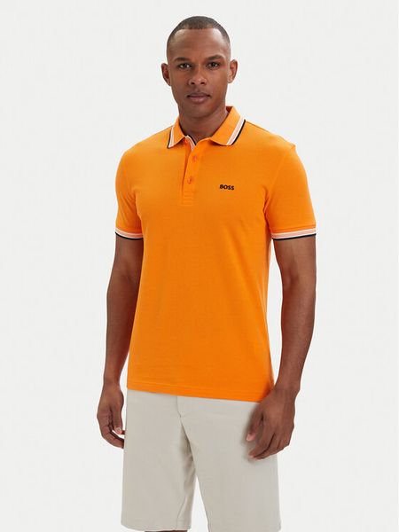 BOSS Polo Paddy 50469055 Pomarańczowy ciemny Regular Fit. Brązowe koszulki polo Boss, m, bez wzorów, z bawełny, bez kołnierzyka, bez ramiączek. Za 362.99 zł.