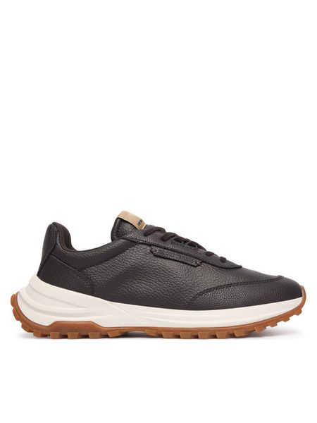 Emporio Armani Sneakersy EM007301 AF29401 Brązowy. Brązowe buty sportowe casual Emporio Armani, bez wzorów, ze skóry, bez zapięcia. Za 1,499.00 zł.