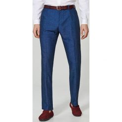 Spodnie garniturowe z lnem regular fit - Granatowy. Garnitury marki Reserved. W wyprzedaży za 79.99 zł.