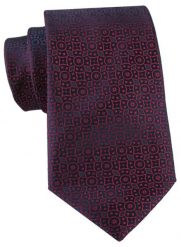 Bordowy Krawat z Drobnym Wzorem - Alties. Czerwone krawaty i muchy Alties, bez wzorów, z tkaniny. Za 55.00 zł.