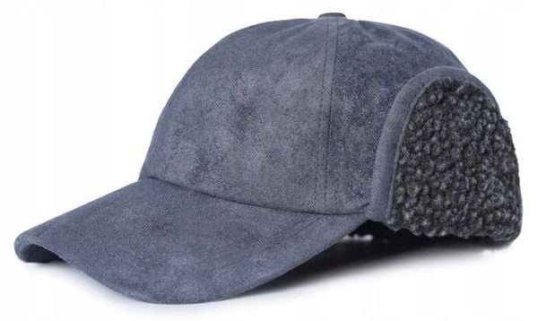 Czapka z Daszkiem (Ocieplana), Nauszniki - Pako Jeans- Ciemny Popiel. Szare czapki z daszkiem Pako Jeans, na zimę, bez wzorów, z jeansu. Za 65.00 zł.