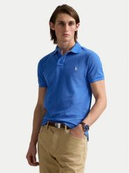 Polo Ralph Lauren Polo 710536856442 Niebieski Slim Fit. Niebieskie koszulki polo Polo Ralph Lauren, l, bez wzorów, z bawełny, bez kołnierzyka, bez ramiączek. Za 369.99 zł.