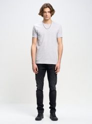 Koszulka męska bawełniana szara Basic 901. Szare t-shirty BIG STAR, l, bez wzorów, z bawełny, bez kołnierzyka, bez ramiączek. Za 99.99 zł.