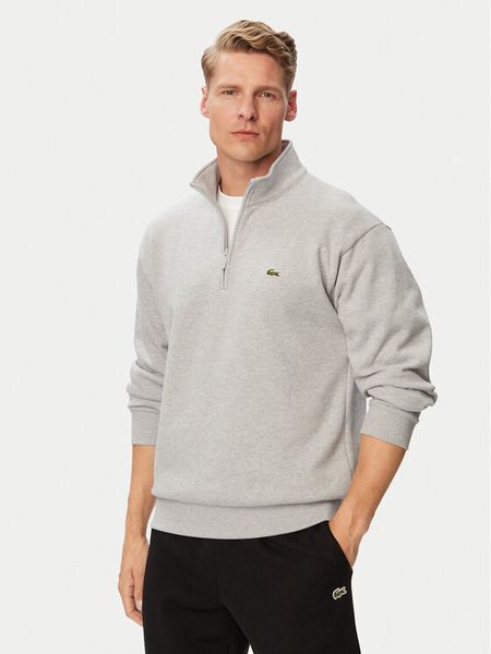 Lacoste Bluza SH8866 Szary Regular Fit. Szare bluzy LACOSTE, m, bez wzorów, z bawełny, bez kaptura. Za 639.99 zł.