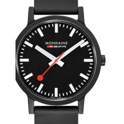 Zegarek męski Mondaine MS1.41120.RB, Quartz, 40mm, 3ATM. Czarne zegarki mondaine, ze stali. Za 935.75 zł.