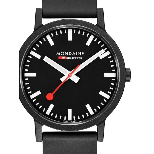 Zegarek męski Mondaine MS1.41120.RB, Quartz, 40mm, 3ATM. Czarne zegarki mondaine, ze stali. Za 935.75 zł.
