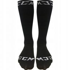 Skarpety hokejowe dla dorosłych CCM Hockey Socks Basic Black. Czarne skarpety CCM, bez wzorów, z bawełny. Za 56.99 zł.