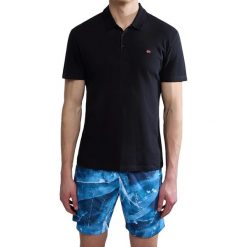 Koszulka polo męska Napapijri Ealis. Czarne koszulki polo Napapijri, m, bez wzorów, bez kołnierzyka, bez ramiączek. Za 229.99 zł.