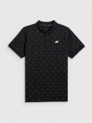 4F Koszulka polo regular męska - czarna XXL. Czarne koszulki polo 4F, m, bez wzorów, z bawełny, bez kołnierzyka, bez ramiączek. Za 89.99 zł.