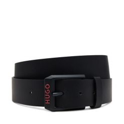 Pasek Męski HUGO. Czarne paski Hugo, bez wzorów. Za 279.99 zł.
