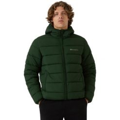 CHAMPION Kurtka męska Hooded Jacket. Zielone kurtki Champion, na zimę, m, bez wzorów, z materiału, z kapturem. Za 320.99 zł.