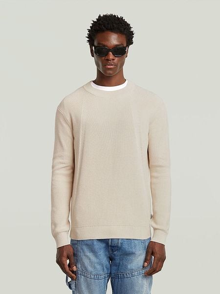 G-Star Sweter w kolorze kremowym rozmiar: L. Brązowe swetry nierozpinane G-Star, l, bez wzorów, z bawełny, bez kołnierzyka, bez ramiączek. Za 199.95 zł.
