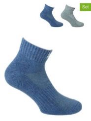 Norfolk Skarpety trekkingowe (2 pary) "Wilma" w kolorze błękitno-niebieskim rozmiar: 39-42. Niebieskie skarpety Norfolk, bez wzorów, z materiału. Za 26.99 zł.