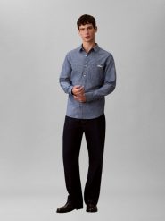 Calvin Klein Jeans koszula casual Mężczyźni Regular Fit Bawełna niebieski, L. Niebieskie koszule Calvin Klein Jeans, l, bez wzorów, z bawełny, bez kołnierzyka, bez ramiączek. Za 179.95 zł.
