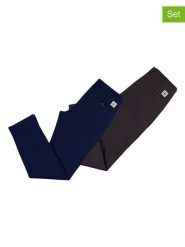 The Time of Bocha Bojówki (2 szt.) w kolorze oliwkowym i granatowym rozmiar: 50. Brązowe joggery i bojówki The Time of Bocha, z aplikacjami. Za 304.99 zł.