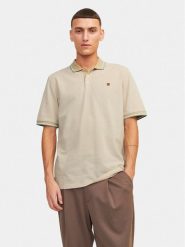 Jack&Jones Polo Bluwin 12169064 Beżowy Regular Fit. Brązowe koszulki polo Jack&Jones, m, bez wzorów, z syntetyku, bez kołnierzyka, bez ramiączek. Za 79.99 zł.