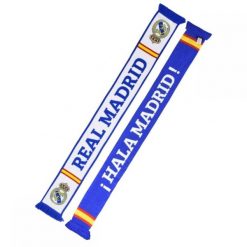 Real Madryt szalik kibica dwustronny Double Knitted 1ST wielokolorowy. Białe szaliki REAL MADRID, bez wzorów. Za 119.00 zł.