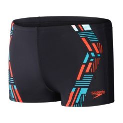 Bokserki kąpielowe męskie Speedo Tech Print Aquashort. Czarne kąpielówki Speedo, m, bez wzorów. Za 89.99 zł.