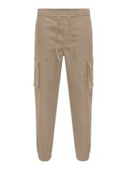 ONLY & SONS Bojówki "Garda" w kolorze beżowym rozmiar: XXL. Brązowe joggery i bojówki Only & Sons, xxl, bez wzorów. Za 74.28 zł.