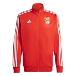 Kurtka z dresu Benfica Lisbonne DNA 2024/25. Czerwone kurtki Adidas, bez wzorów, z dresówki, bez kaptura. Za 326.30 zł.