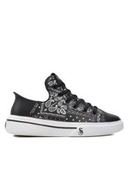 Skechers Sneakersy Snoop One-Double G 251017/BKW Czarny. Czarne buty sportowe casual Skechers, bez wzorów, ze skóry, bez zapięcia. Za 309.99 zł.