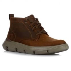 Buty do chodzenia męskie Skechers Garza Fontaine. Brązowe buty sportowe casual Skechers, bez wzorów, z materiału, bez zapięcia. Za 374.00 zł.