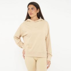 Unisex Bluza z kapturem F BOXY beżowa. Brązowe bluzy z kapturem Legea, s, bez wzorów, z bawełny, z kapturem. Za 96.00 zł.