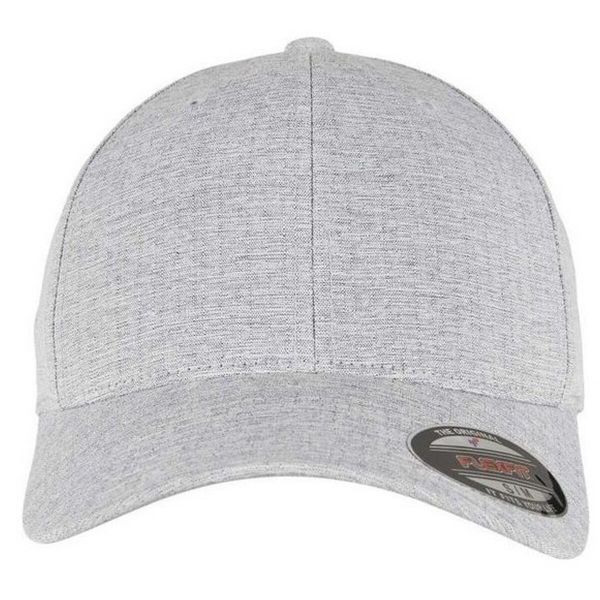 Lekka Czapka Z Daszkiem Heather. Szare czapki z daszkiem FLEXFIT, bez wzorów, z elastanu. Za 80.99 zł.