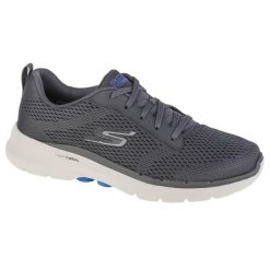 Buty sportowe Sneakersy męskie, Go Walk 6 Avalo. Szare buty sportowe casual Skechers, bez wzorów, bez zapięcia. Za 329.99 zł.