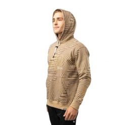 Męska Bluza Polarowa Z Nadrukiem. Brązowe bluzy z kapturem Bauer, m, bez wzorów, z materiału, z kapturem. Za 353.99 zł.