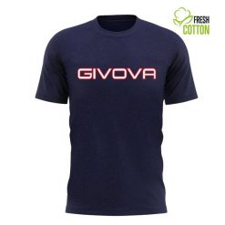 Givova Marine Blue T-shirt Bawełniane dla Mężczyzn - Komfort i Styl. Niebieskie t-shirty sportowe Givova, bez wzorów, z bawełny, bez ramiączek, na fitness i siłownię. Za 52.75 zł.
