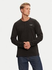 Guess Koszulka piżamowa U4YP30 KCAM1 Czarny Regular Fit. Czarne piżamy Guess, m, z aplikacjami, z bawełny, bez ramiączek. Za 109.99 zł.