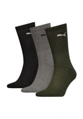Puma Skarpety Sport Crew 3-Pack 88035528. Zielone skarpetki sportowe Puma, bez wzorów, z bawełny. Za 49.99 zł.