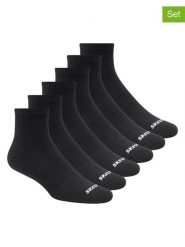 Skechers Skarpety (6 par) w kolorze czarnym rozmiar: 42-46. Czarne skarpety Skechers, bez wzorów, ze splotem. Za 34.99 zł.