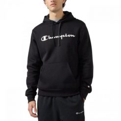 Bluza męska z kapturem treningowa Champion Hooded Sweatshirt czarna. Czarne bluzy Champion, m, bez wzorów, z kapturem. Za 229.00 zł.