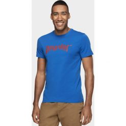 T-shirt męski TSM003 - niebieski. Niebieskie t-shirty 4F, m, bez wzorów, bez kołnierzyka, bez ramiączek. W wyprzedaży za 44.99 zł.