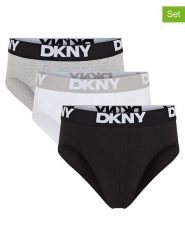 DKNY Slipy (3 pary) w kolorze czarno-biało-szarym rozmiar: XL. Białe slipki DKNY, xl, bez wzorów. Za 66.45 zł.