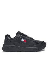 Tommy Jeans Sneakersy Runner EM0EM01445 Czarny. Czarne buty sportowe casual Tommy Jeans, bez wzorów, z jeansu, bez zapięcia. Za 379.99 zł.