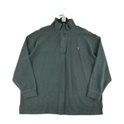 Second life - Męski czarny sweter z zamkiem - Stan bardzo dobry. Czarne golfy RALPH LAUREN, m, bez wzorów, bez ramiączek. Za 253.76 zł.