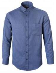Casualowa Koszula, Kołnierzyk Button Down - Pako Jeans - Granat, Jodełka. Niebieskie koszule Pako Jeans, na lato, l, bez wzorów, z bawełny, bez kołnierzyka, bez ramiączek. Za 185.00 zł.