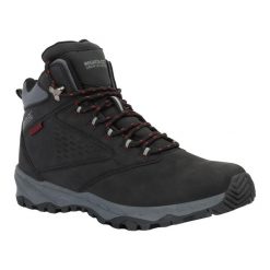 Męskie Wodoodporne Buty Do Chodzenia Amble. Czarne buty turystyczne Regatta, bez wzorów, z materiału, bez zapięcia, trekkingowe. Za 273.99 zł.