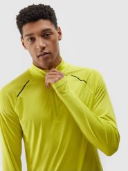 4F Longsleeve do biegania szybkoschnący męski - zielony XL. Zielone bluzki z długim rękawem 4F, m, bez wzorów, z dzianiny, bez kołnierzyka, bez ramiączek. W wyprzedaży za 99.99 zł.