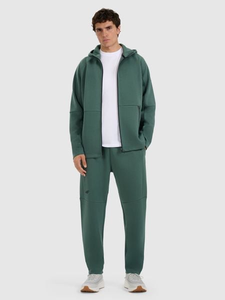 4F Spodnie dresowe joggery męskie - zielone M. Zielone joggery i bojówki 4F, m, bez wzorów, z dresówki. W wyprzedaży za 159.99 zł.