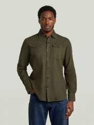 G-Star Koszula w kolorze khaki rozmiar: L. Brązowe koszule G-Star, l, bez wzorów, z bawełny, bez kołnierzyka, bez ramiączek. Za 221.67 zł.