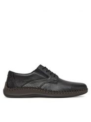 Rieker Półbuty 05211-00 Czarny. Czarne eleganckie półbuty Rieker, bez wzorów, ze skóry, bez obcasa, bez zapięcia. Za 369.99 zł.