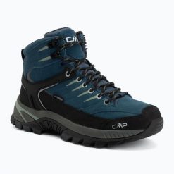 Buty trekkingowe męskie CMP Rigel 2.0 Mid Waterproof. Niebieskie buty turystyczne CMP, bez wzorów, z materiału, przed kolano, bez zapięcia, trekkingowe. Za 409.99 zł.