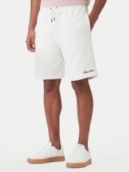 Guess Jeans Szorty sportowe M6GD49 KCPR1 Biały Regular Fit. Białe krótkie spodenki sportowe Guess Jeans, m, z aplikacjami, z bawełny. Za 299.99 zł.